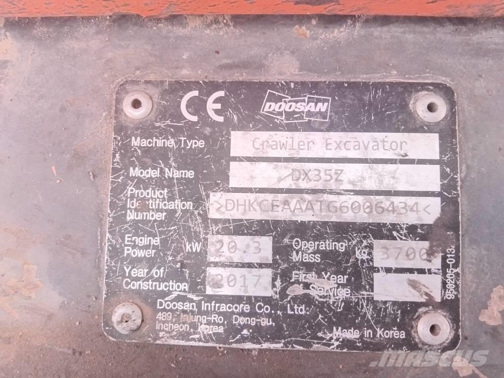 Doosan DX 35 Z Mini pelle < 7t