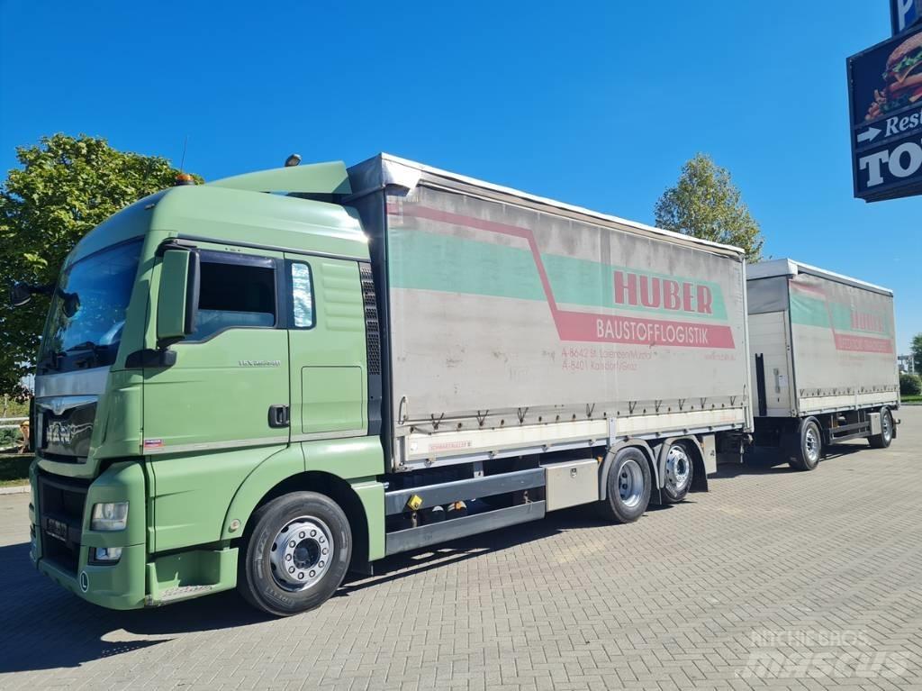 MAN 26.440  7.4 + 7.3 Camion à rideaux coulissants (PLSC)