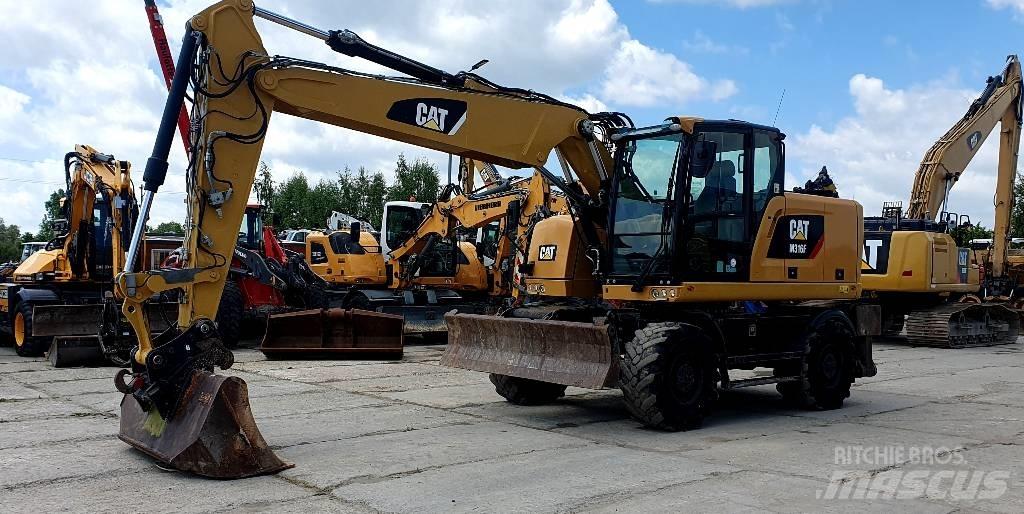 CAT M316F Pelle sur pneus