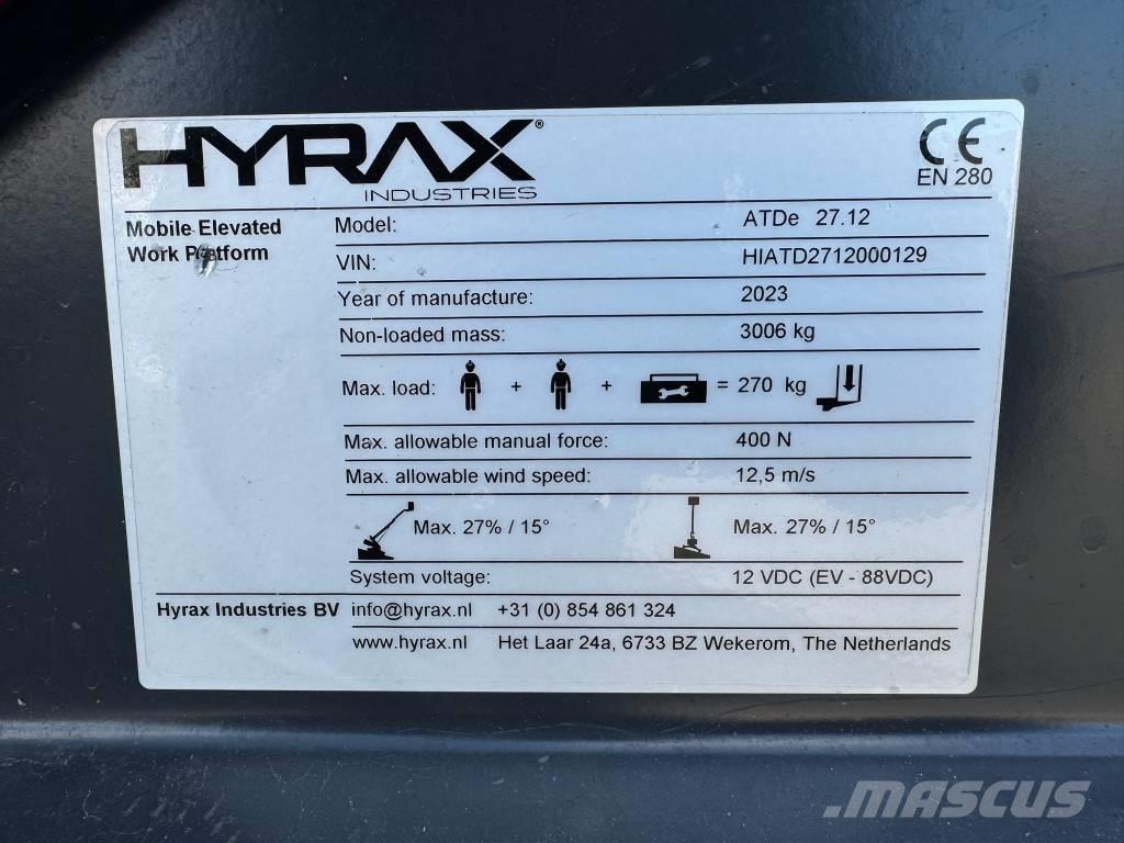 Hyrax ATDe 27.12 Nacelles télescopiques