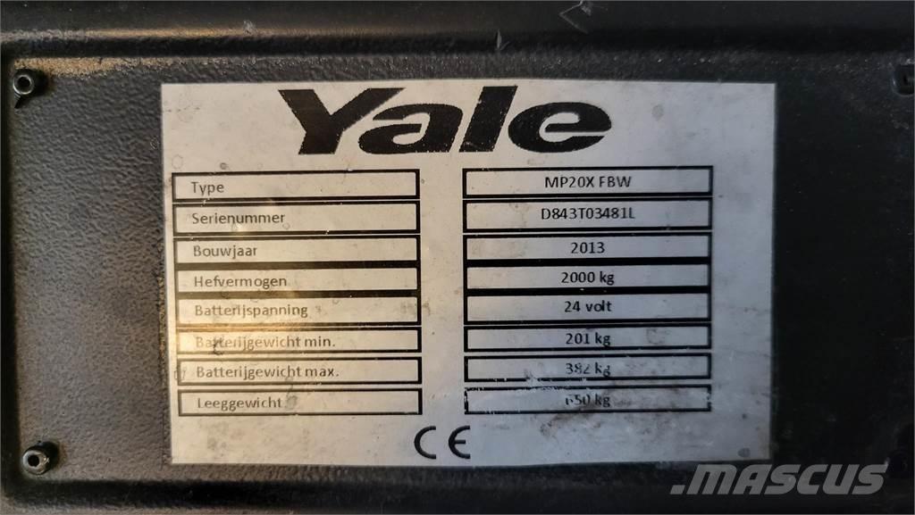 Yale MP20X 2013 Gerbeur accompagnant