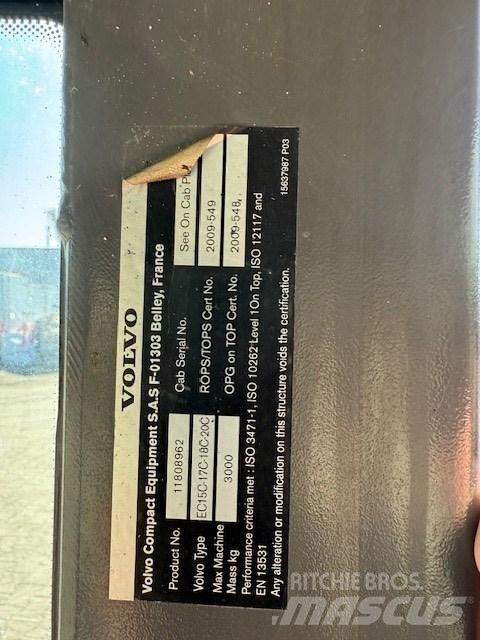 Volvo EC15 C CAB Cabine