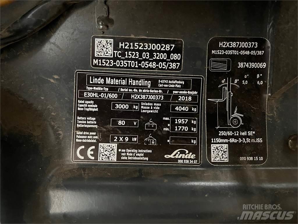 Linde E30/600HL Chariots élévateurs électriques