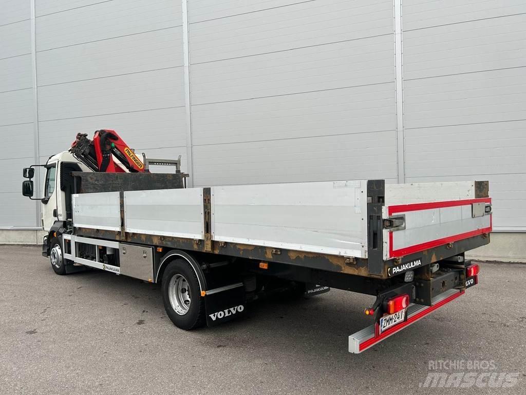 Volvo FL Camion plateau ridelle avec grue
