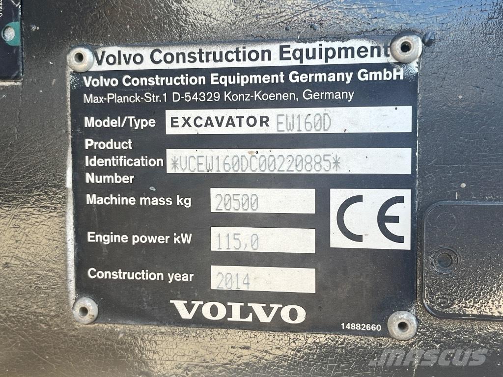 Volvo EW 160 D Pelle sur pneus