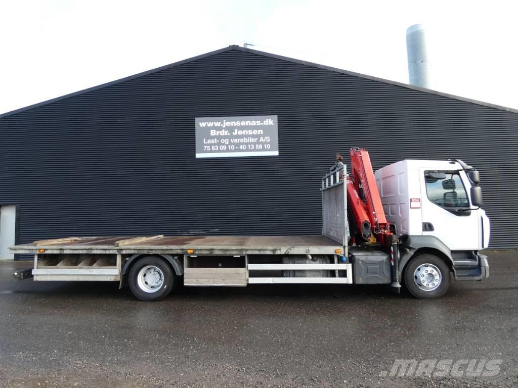 Renault D16 Camion plateau ridelle avec grue