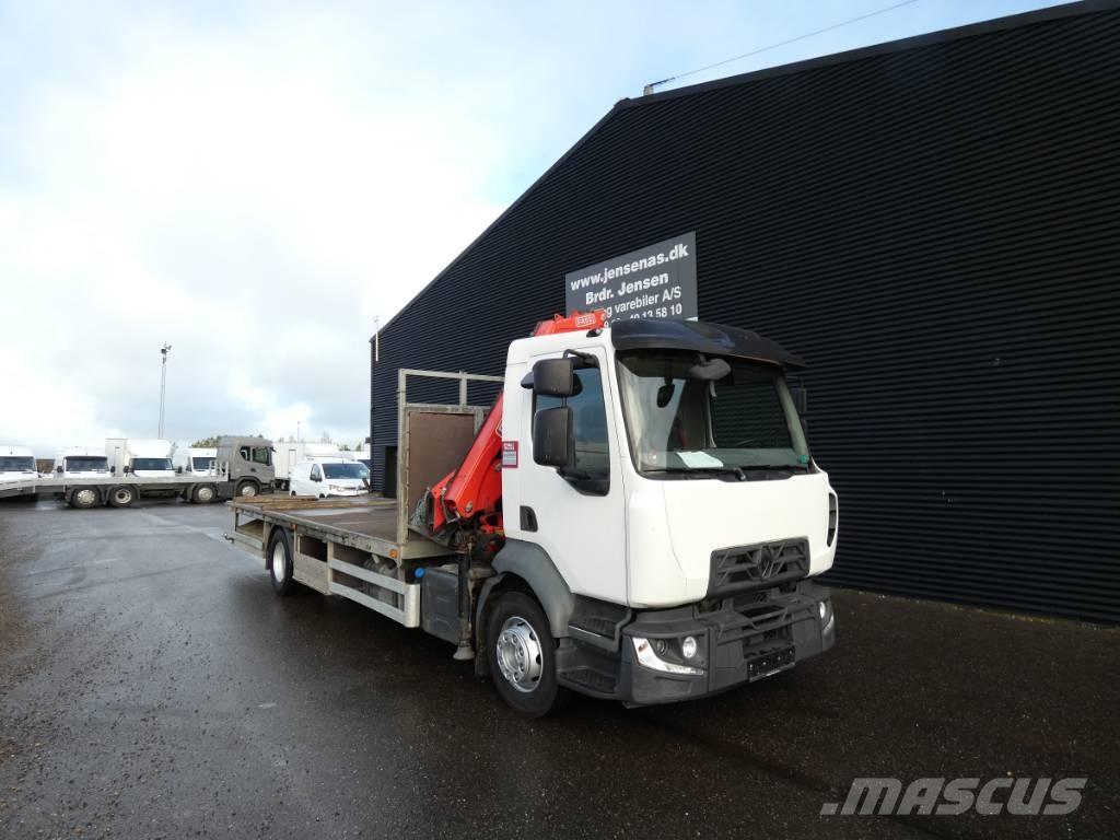 Renault D16 Camion plateau ridelle avec grue