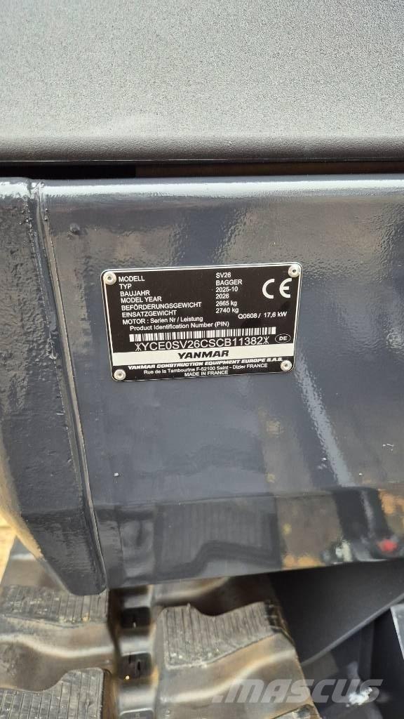 Yanmar SV26 Advance Mini pelle < 7t