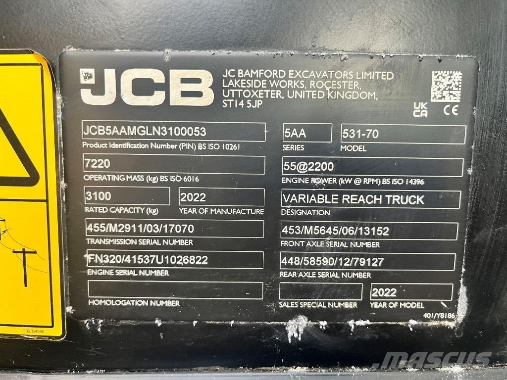 JCB 531-70 Chargeuse télescopique sur pneus