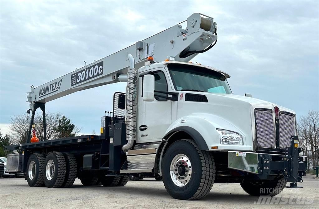 Manitex 30100 C Camion plateau ridelle avec grue