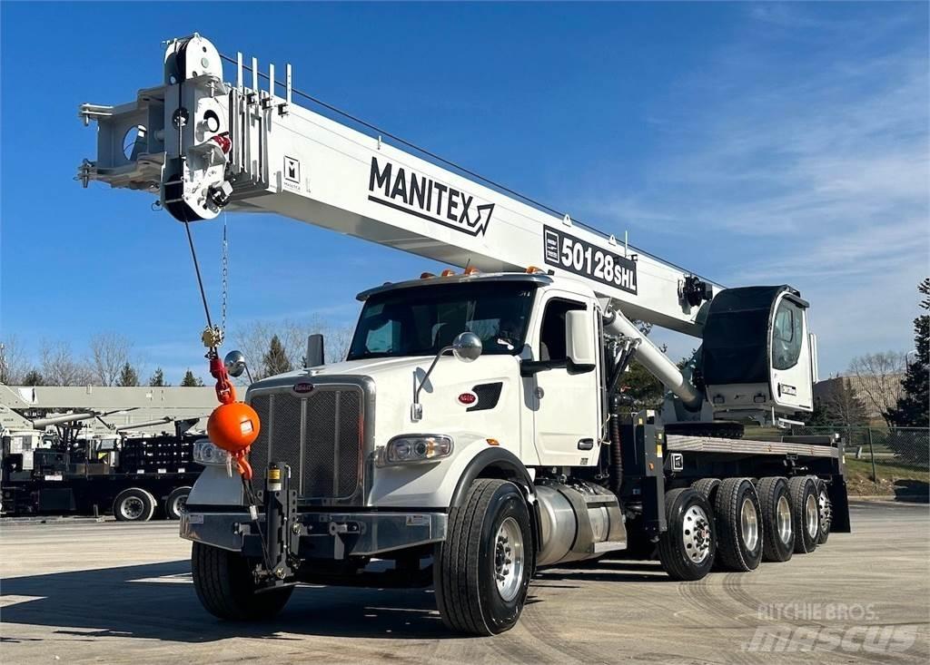 Manitex 50128 SHL Camion plateau ridelle avec grue