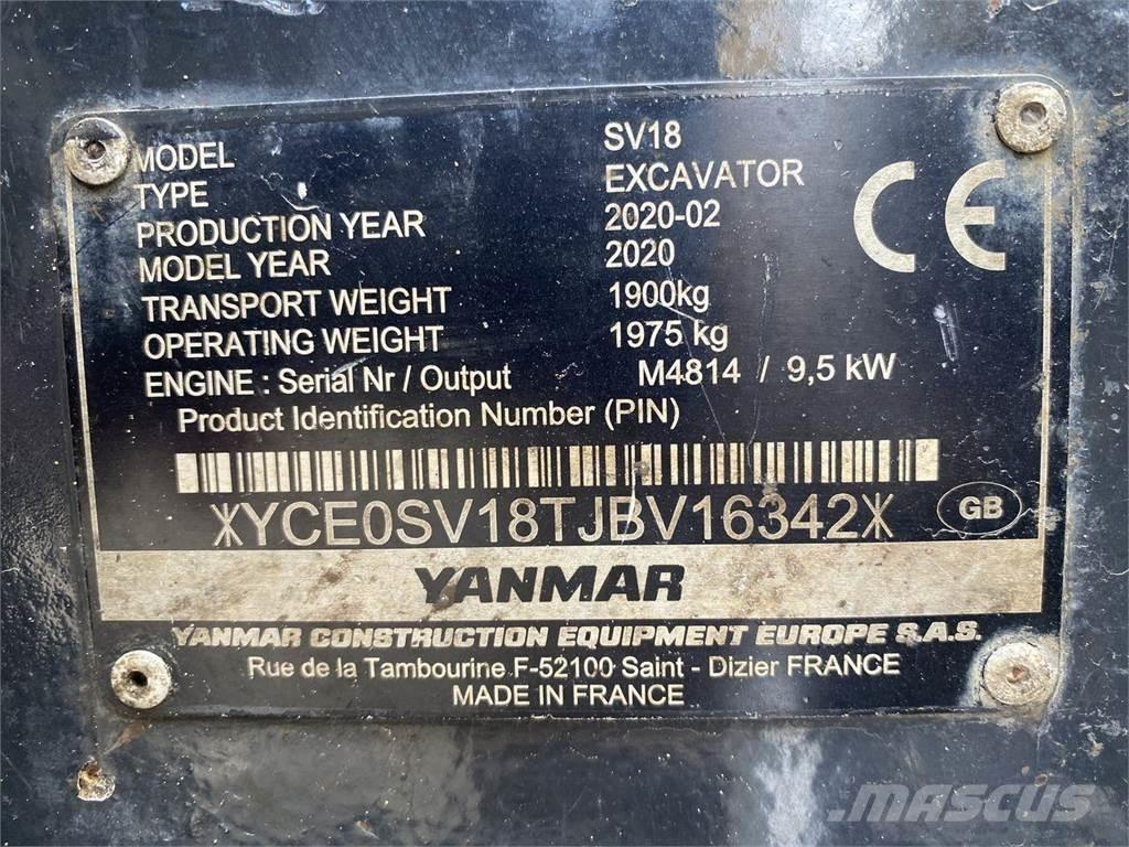 Yanmar SV18 Pelle sur pneus