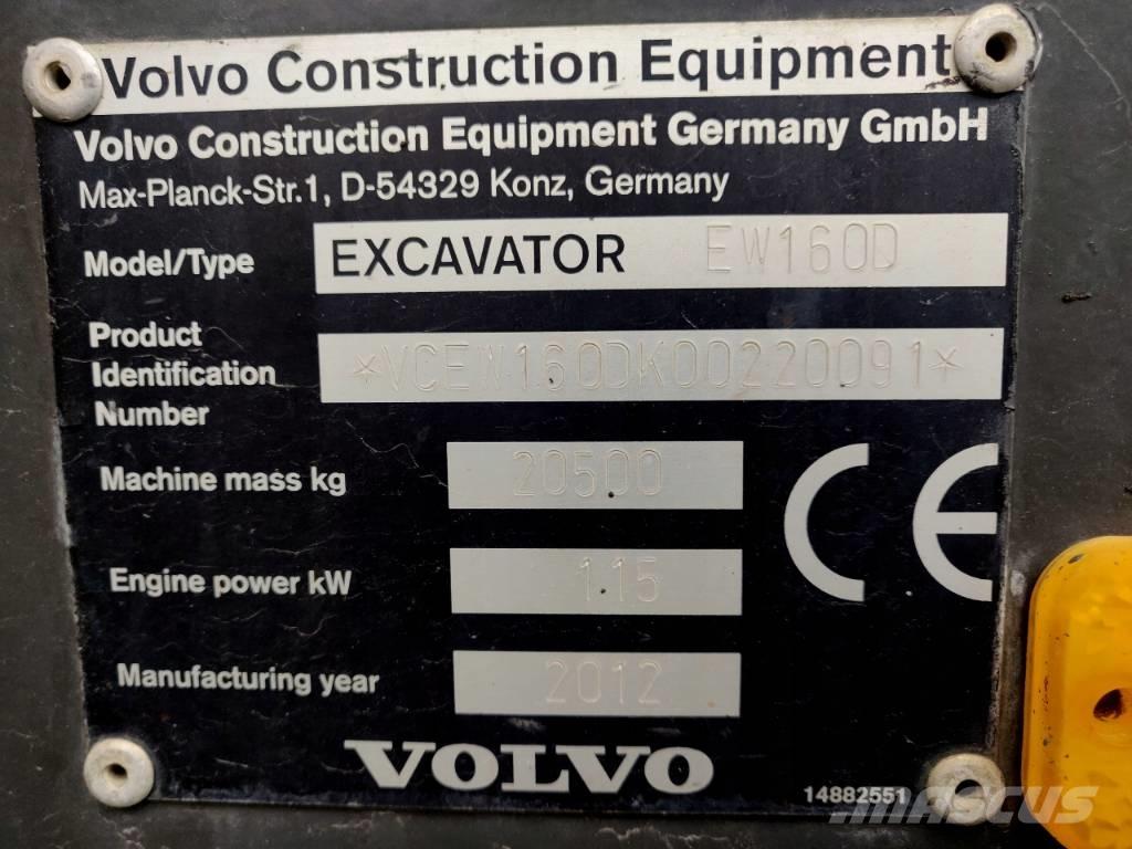 Volvo EW 160 D Pelle sur pneus