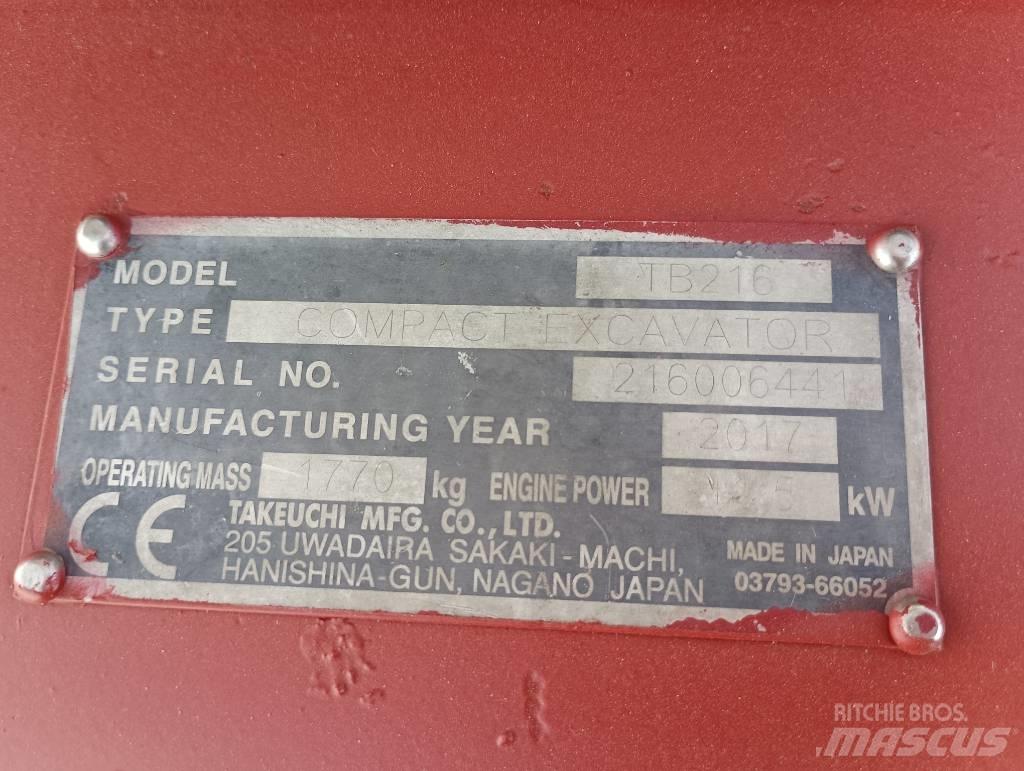 Takeuchi TB 216 Mini pelle < 7t