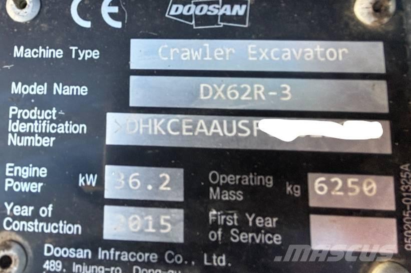 Doosan DX 62 R-3 Mini pelle < 7t