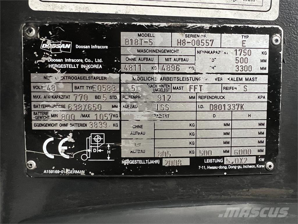 Doosan B18T-5 Chariots élévateurs électriques