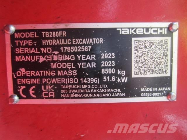 Takeuchi TB 280 FR Mini pelle 7t-12t