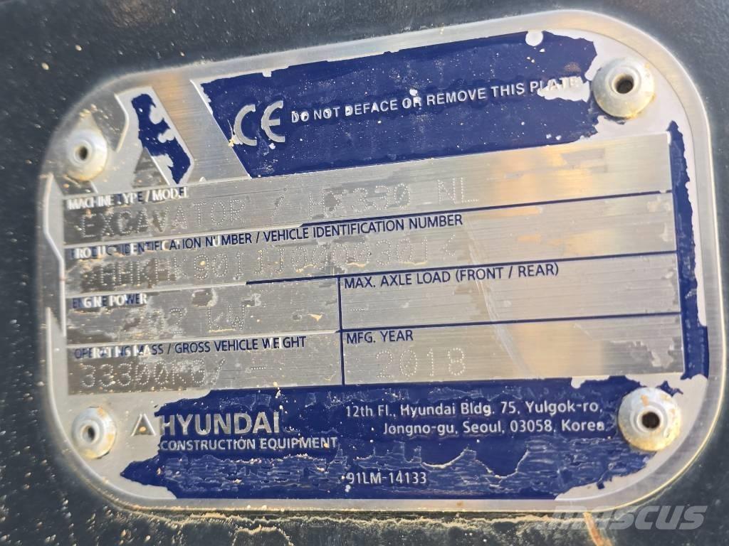 Hyundai HX 330 NL Pelle sur chenilles