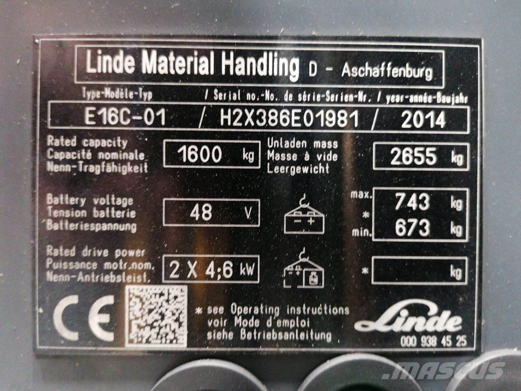 Linde E16C-01 Chariots élévateurs électriques