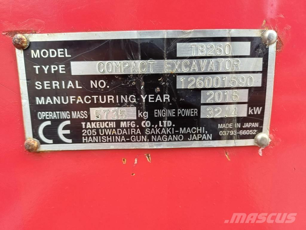 Takeuchi TB 260 Mini pelle < 7t