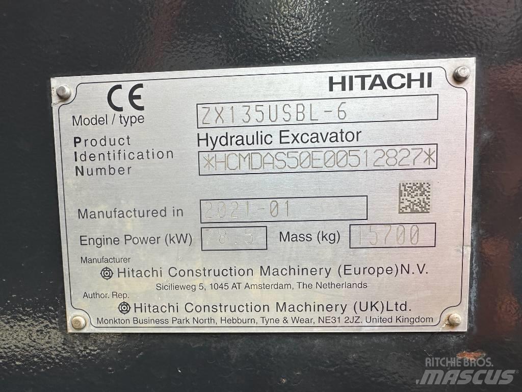 Hitachi ZX 135 US-6 Pelle sur chenilles