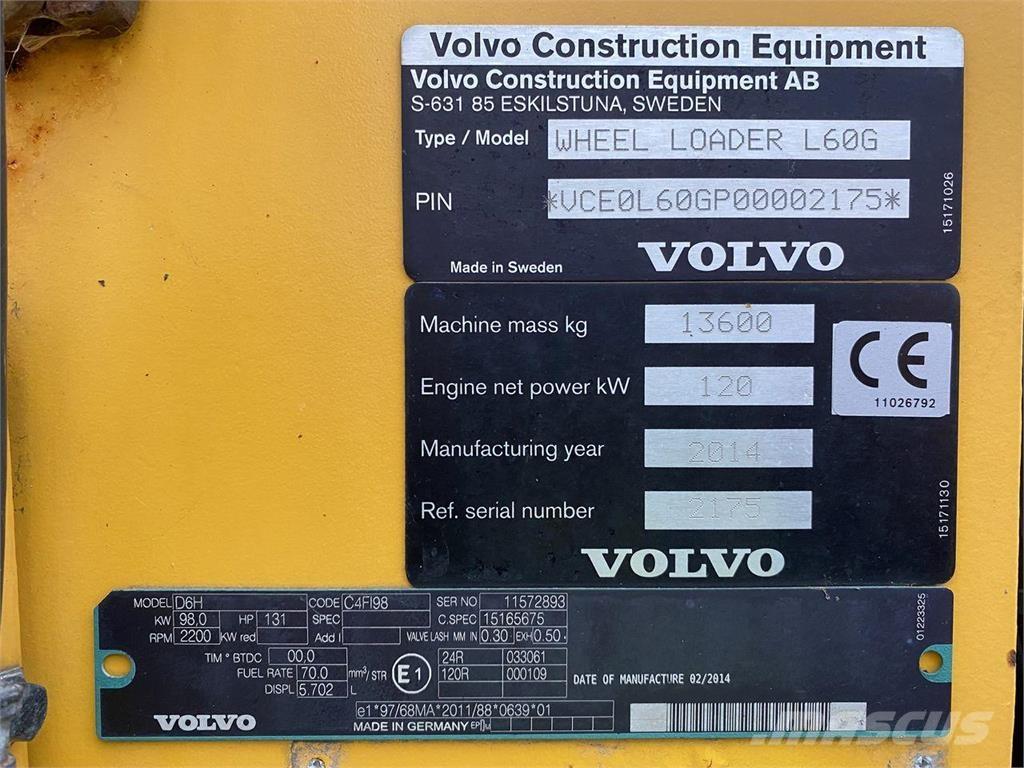 Volvo L60G Chargeuse sur pneus