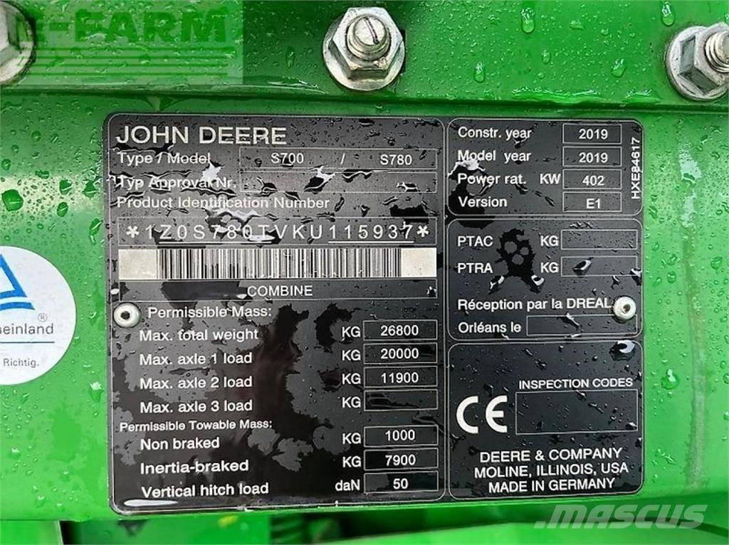 John Deere s 780i Moissonneuse batteuse