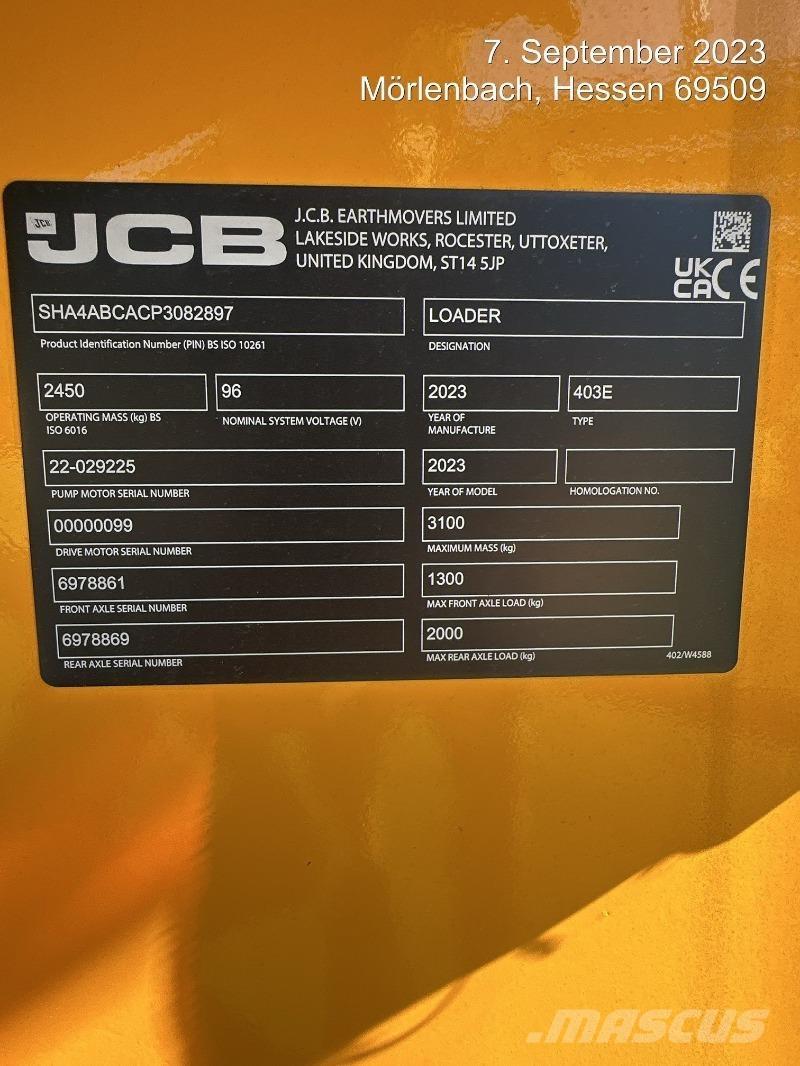 JCB 403E Elektro Chargeuse sur pneus