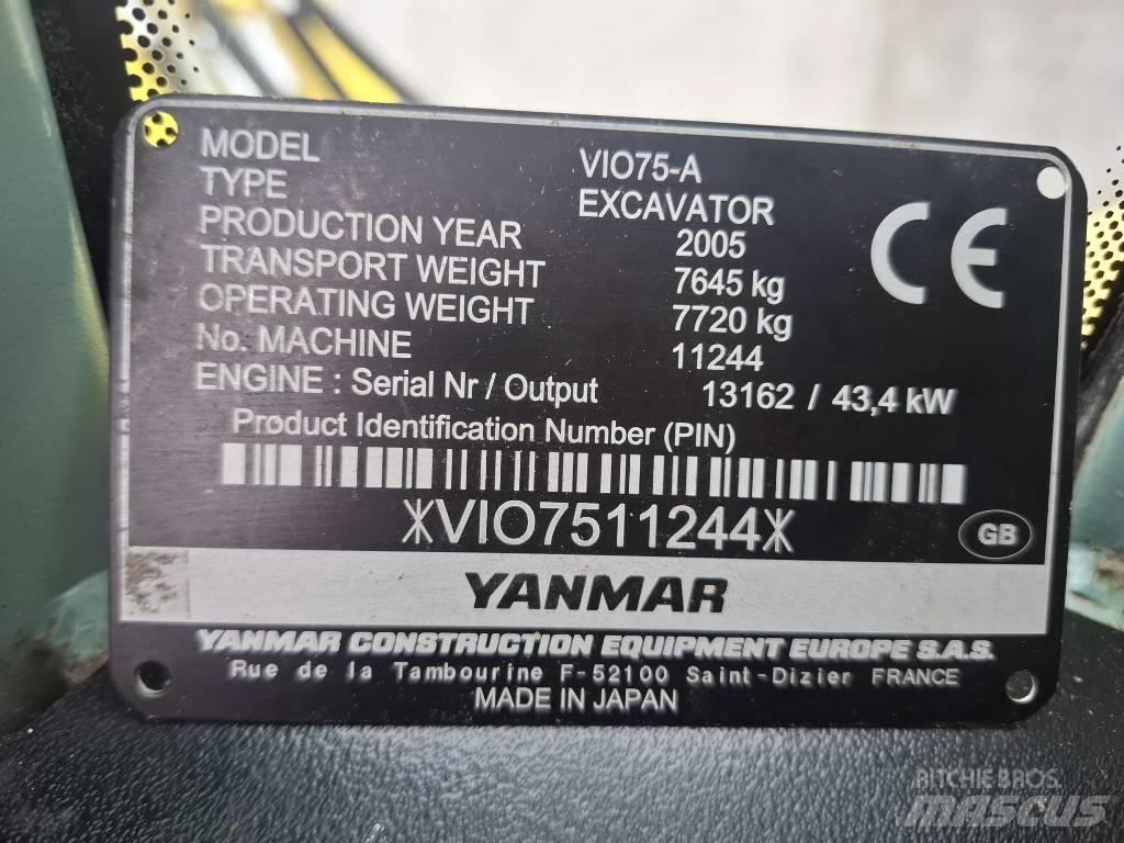 Yanmar Vio 75 A Mini pelle 7t-12t