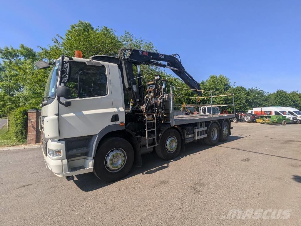 DAF CF 85.410 Camion plateau ridelle avec grue