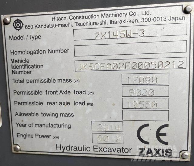 Hitachi ZX 145W-3 Pelle sur pneus
