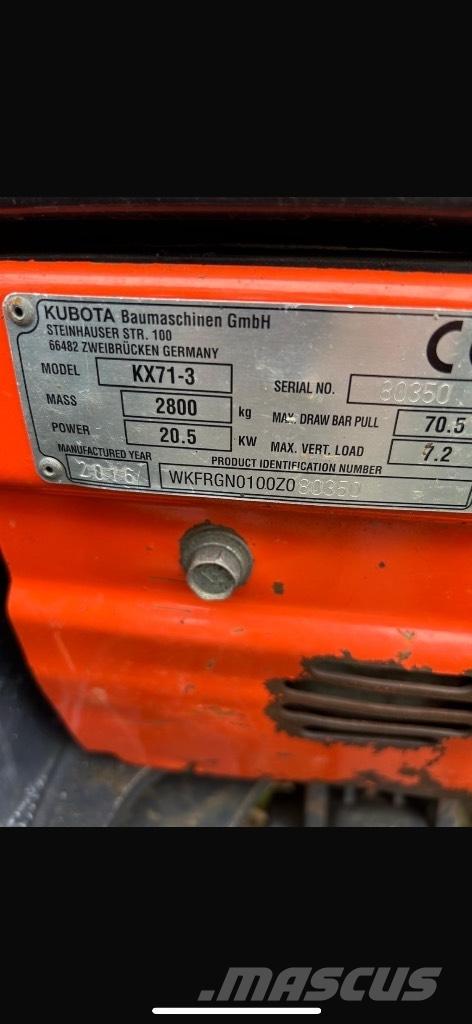 Kubota KX 71-3 Mini pelle < 7t