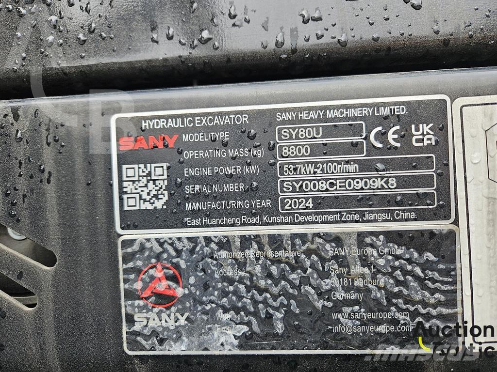 Sany SY80U Mini pelle 7t-12t