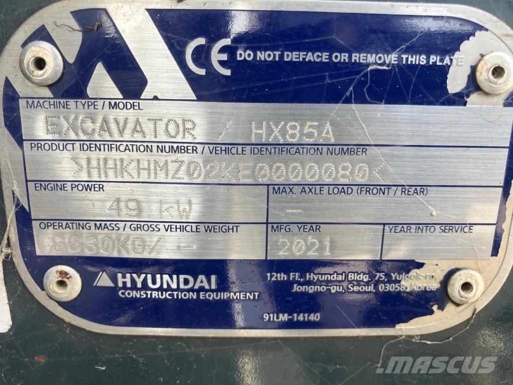 Hyundai HX 85 A Mini pelle 7t-12t