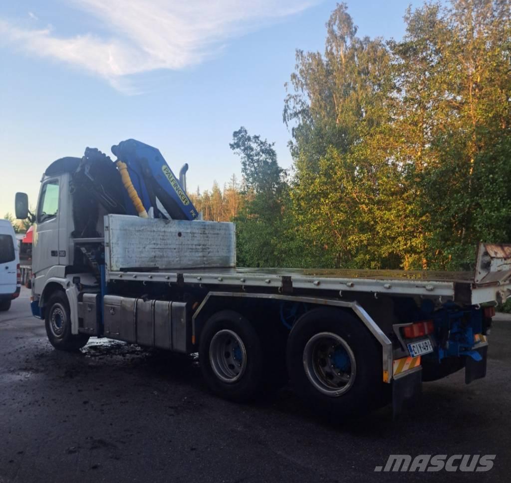 Volvo FH 12 380 Camion plateau ridelle avec grue