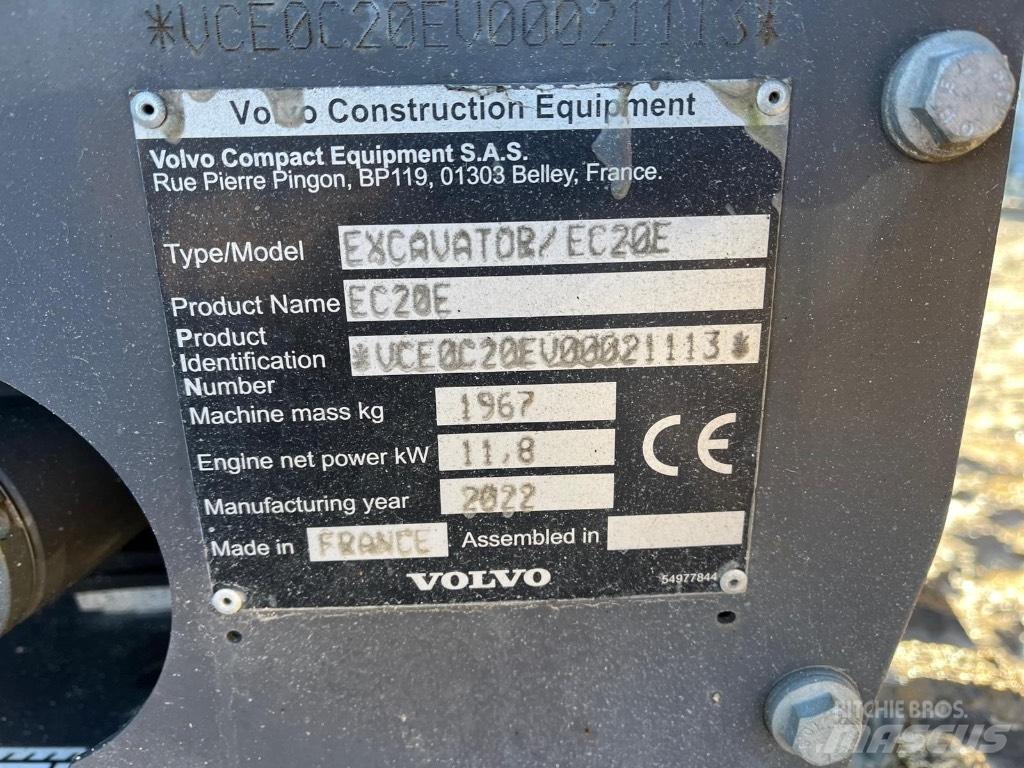 Volvo EC 20 E Mini pelle < 7t