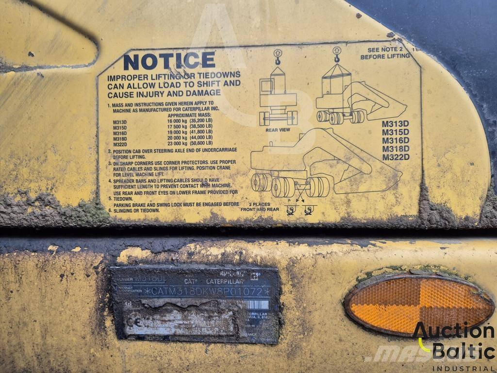 CAT M 318 D Pelle sur pneus