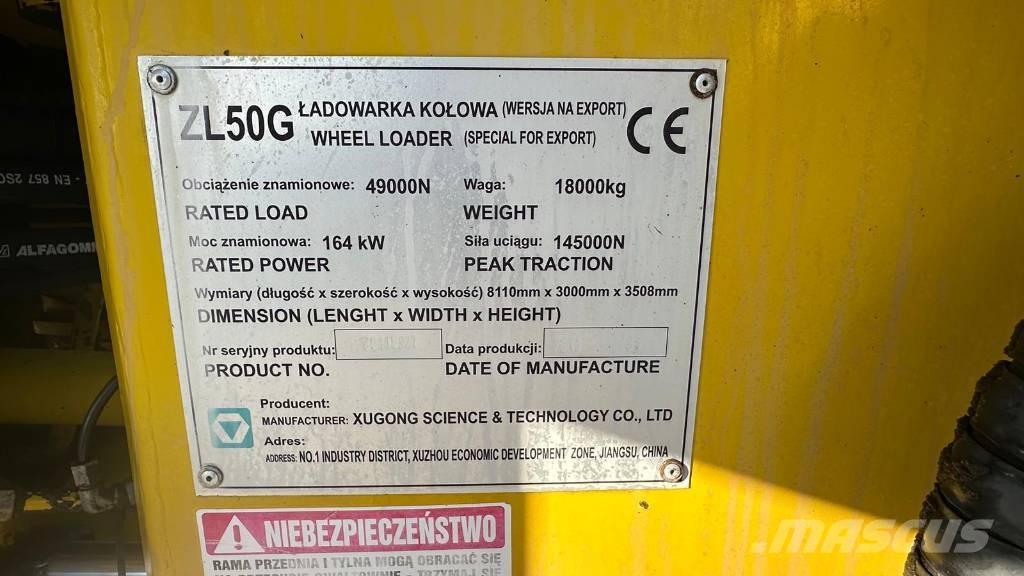 XCMG ZL 50 G Chargeuse sur pneus