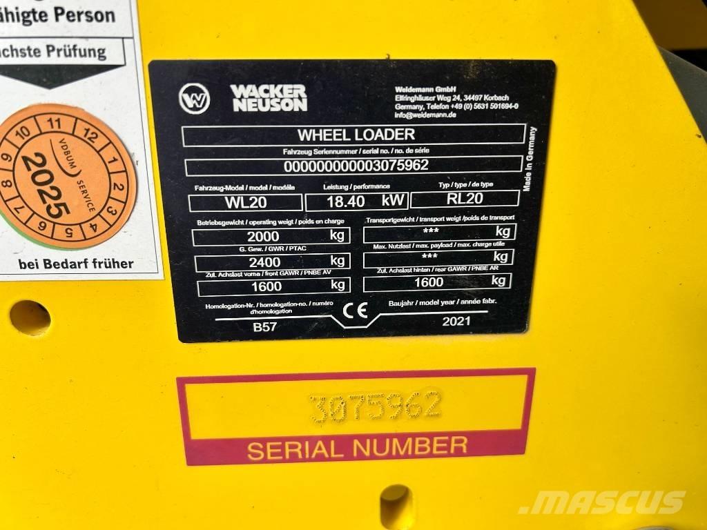 Wacker Neuson WL 20 Chargeuse sur pneus