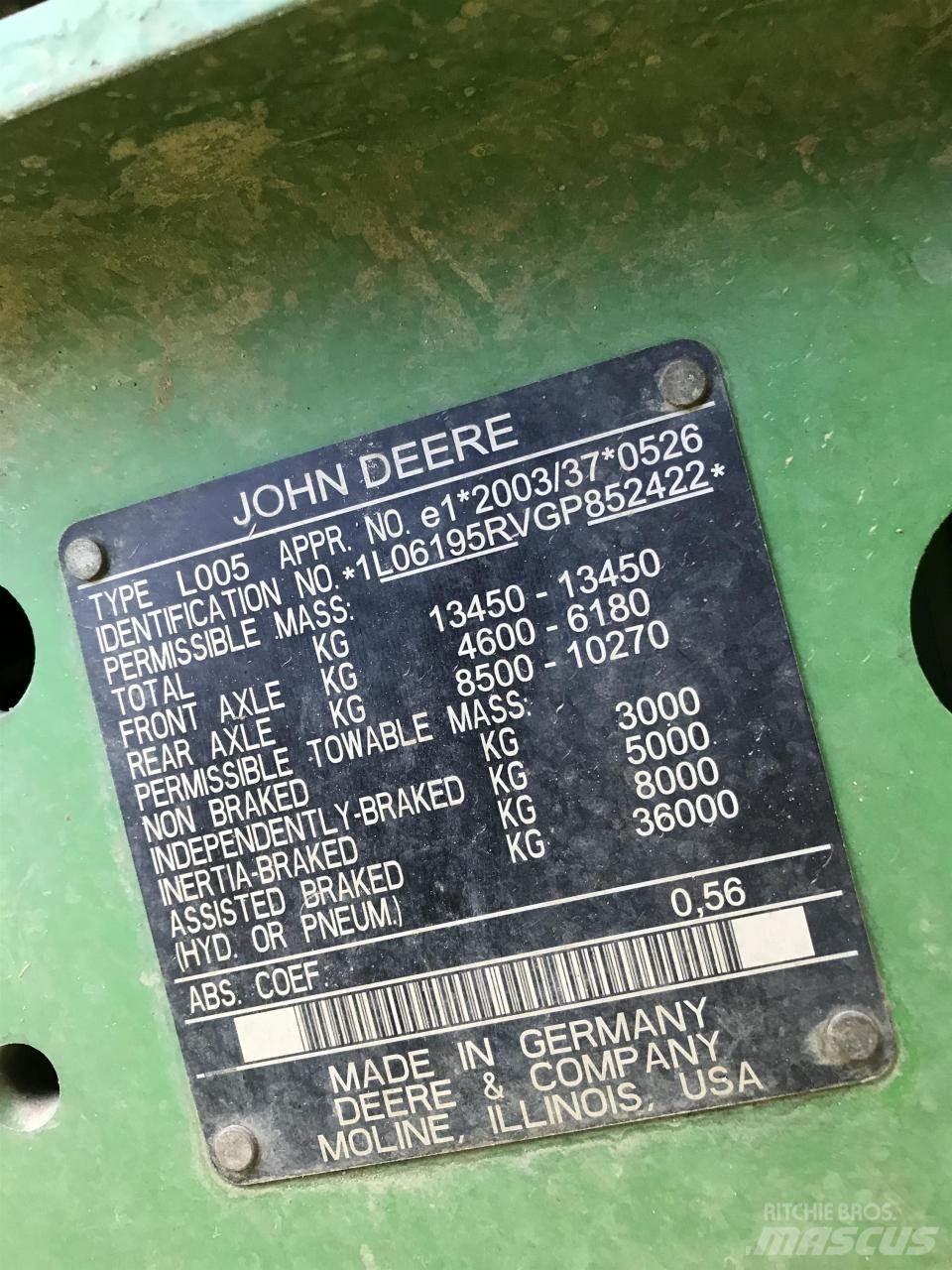 John Deere 6195R Tracteur