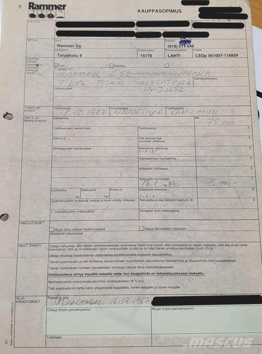 Rammer S52 Marteau hydraulique