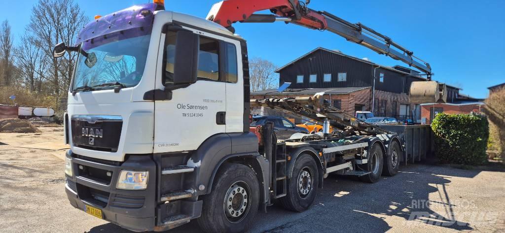 MAN 35.440 Camion plateau ridelle avec grue