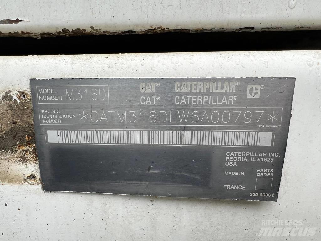 CAT 316 d Pelle sur pneus
