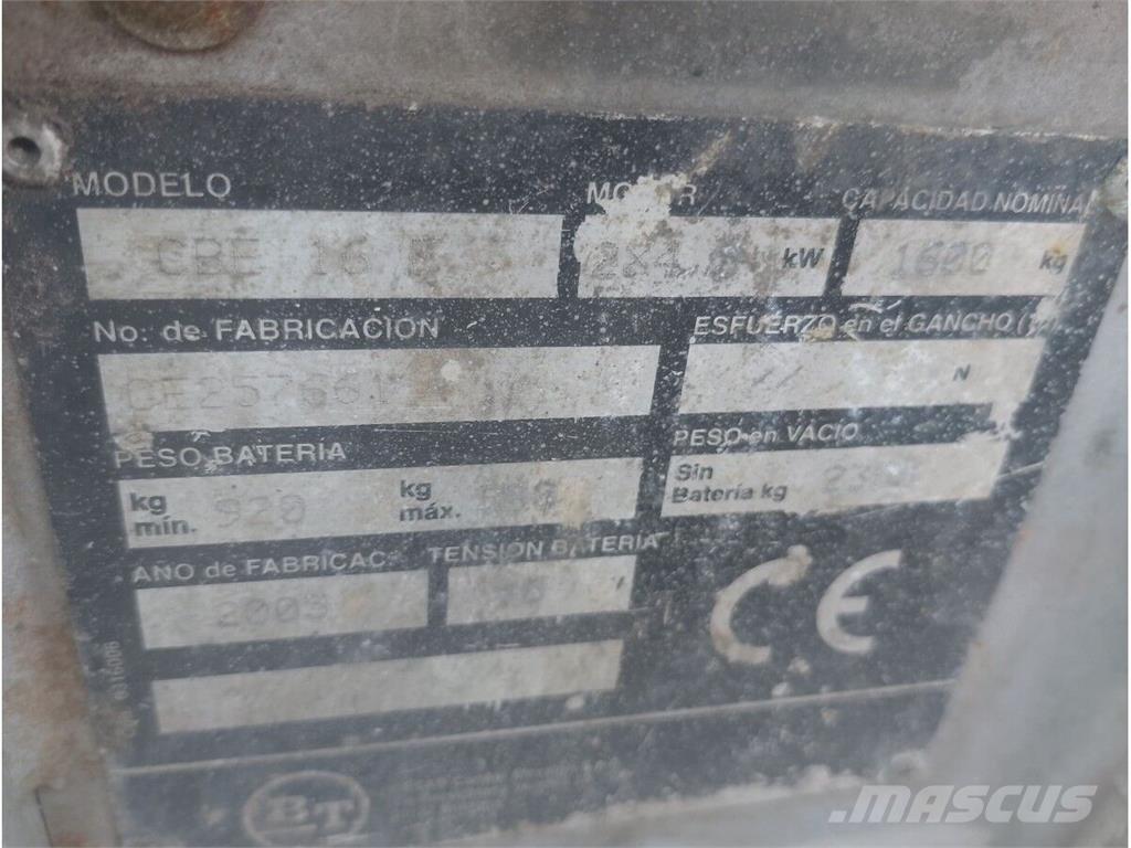 BT CBE1.6F Chariots élévateurs électriques