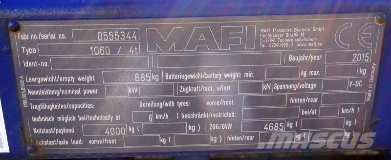 Mafi 1060 / 4t Remorque ridelle