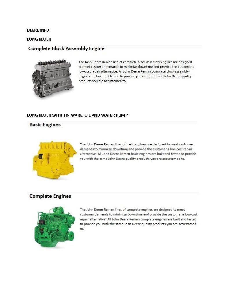 John Deere 4045 Moteur