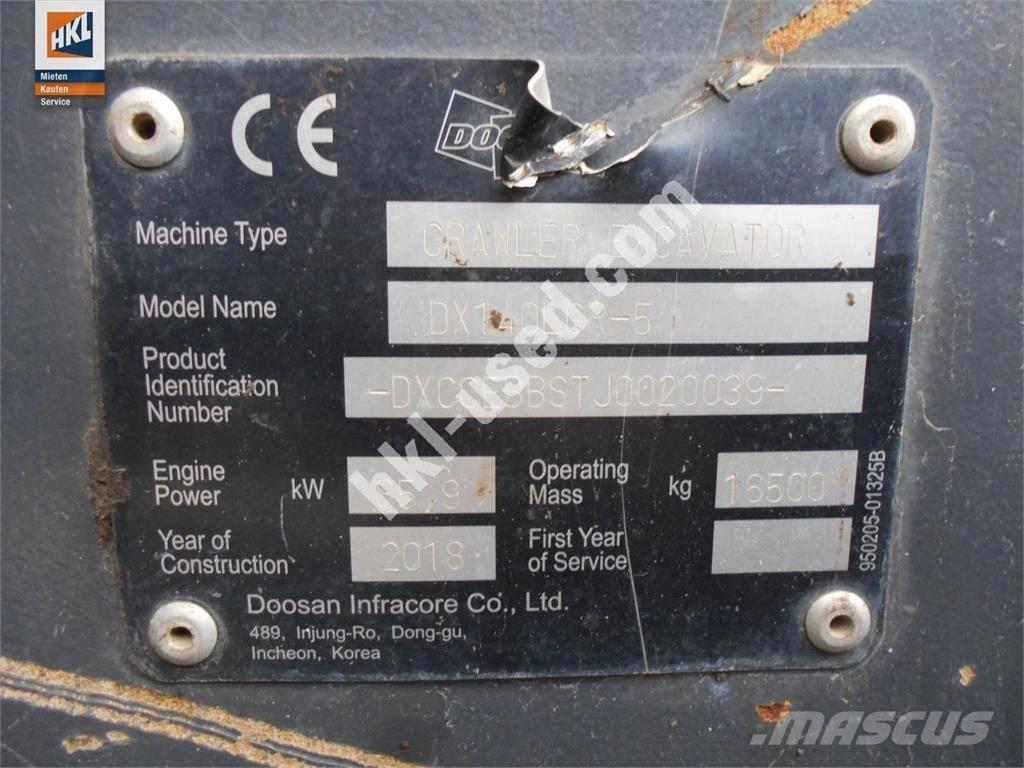 Doosan DX 140 LCR-5 Pelle sur chenilles