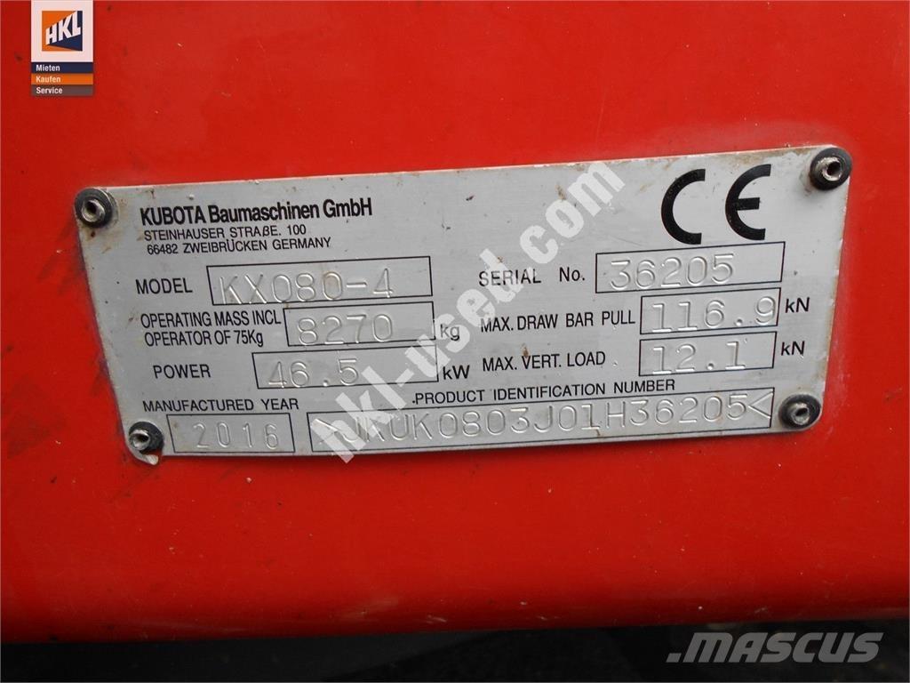 Kubota KX 080-4 Mini pelle < 7t