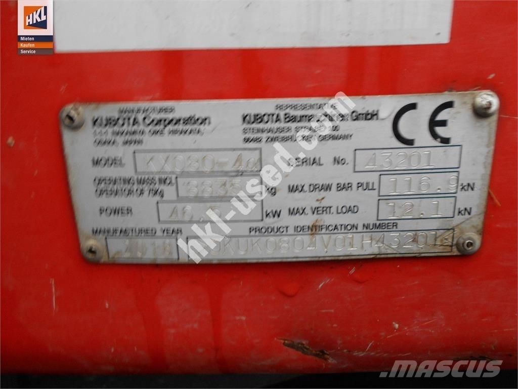 Kubota KX 080-4 Mini pelle < 7t