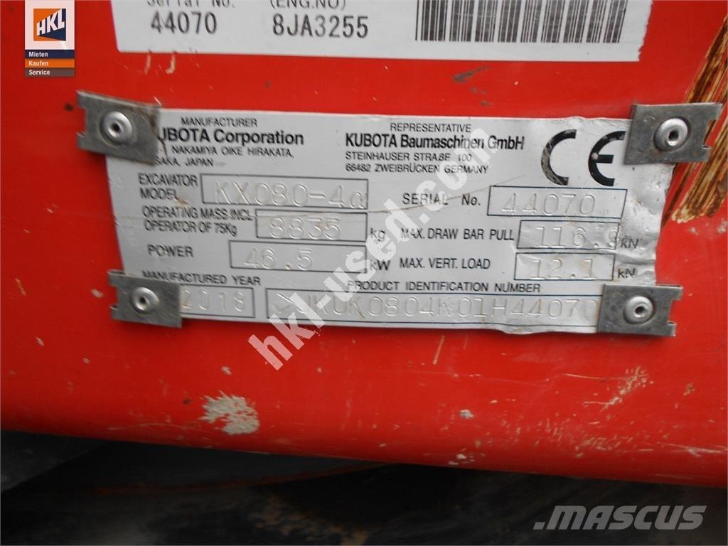 Kubota KX 080-4 Mini pelle < 7t